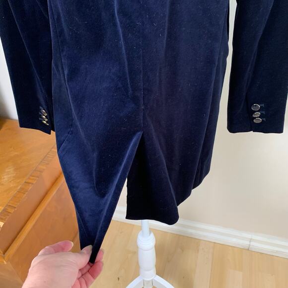 Talbots Size 12P/12 2-Piece Pant Suit w/ Blazer Jacket Midnight Blue Velvet - Picture 6 of 13